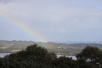 Rainbow over Albany Wind Farm, Western Australia