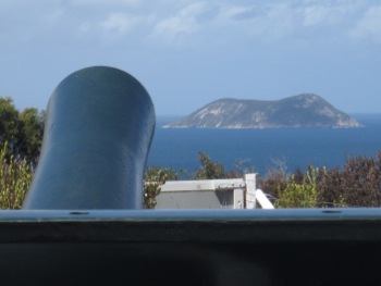 Big guns facing Michaelmas Island in King George Sound