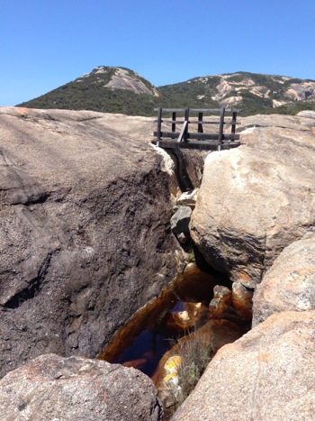 Walking bridge across the gap near Little Beach at Two Peoples Bay